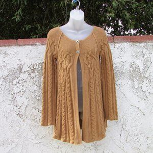 Anthropologie {One Girl Who Button) tan cardigan S